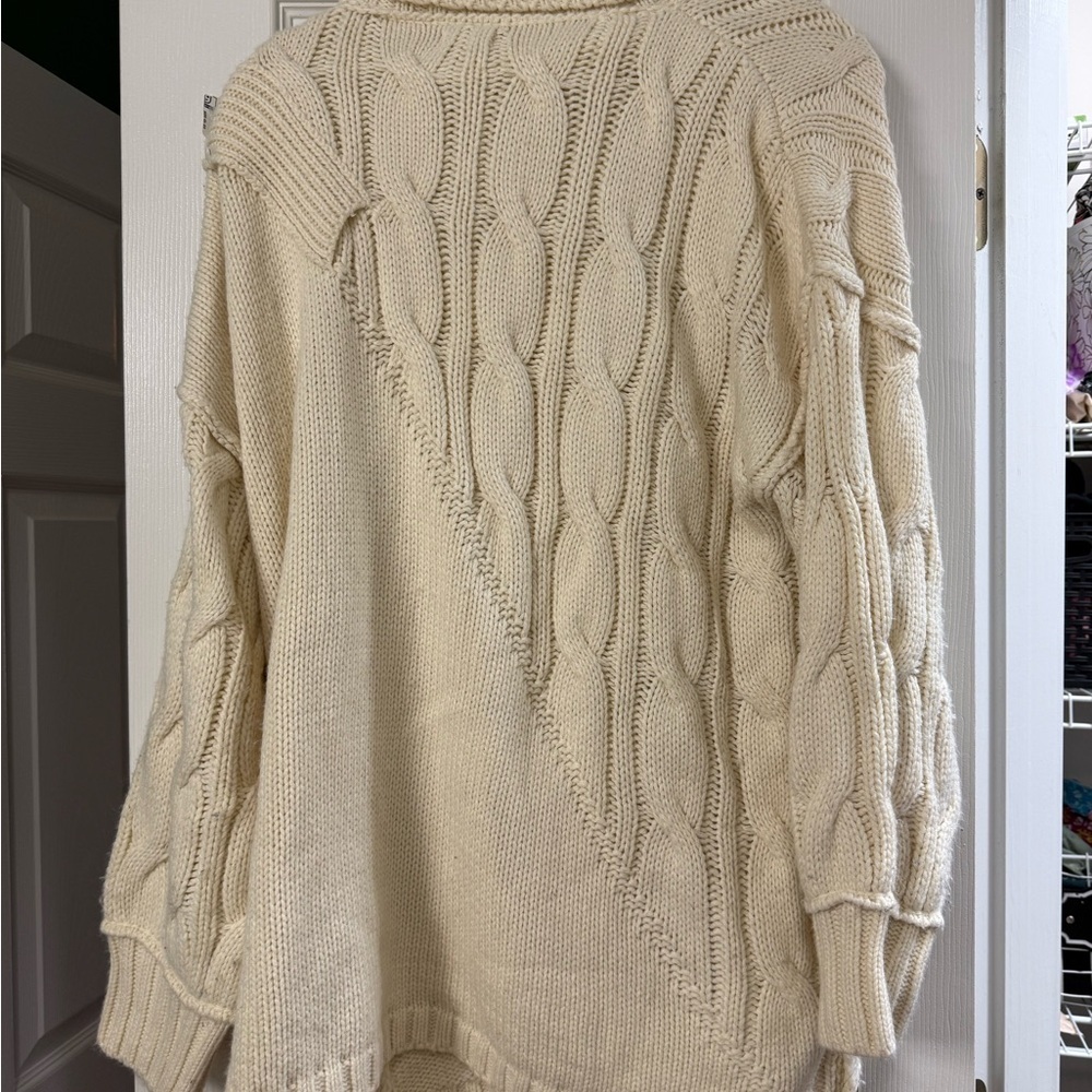 POL Cream Cable Knit Turtleneck Sweater - Picture 2 of 3